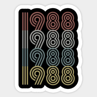 1988 Birth Year Retro Style Sticker